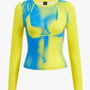 SHEIN Yellow Body Heat Map Print Tee